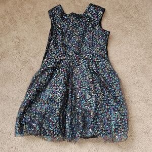 Sparkling Multicolor Kids Dress 16 un deux trois sequins vintage